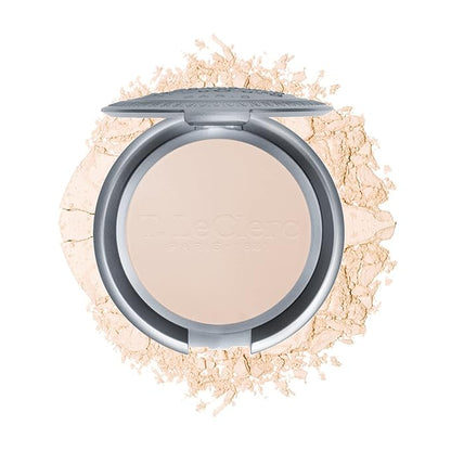 T. Leclerc Compact Pressed Powder - Super-Blendable Face Makeup Longwear Portable Matte Finish Radiant Natural Medium to Full Coverage Airbrushing Mineral Base For Pores & Imperfections (Ivoire)