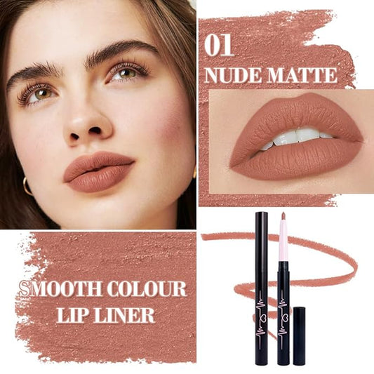 1PCS Retractable Lip Liner Pencils, Nude Pink Matte, High Pigmented Natural Lip Makeup Pencils, Non-transfer, Waterproof, Long-lasting Lipstick Pencil, Not Easy to Fade Lip Gloss Pen. 01