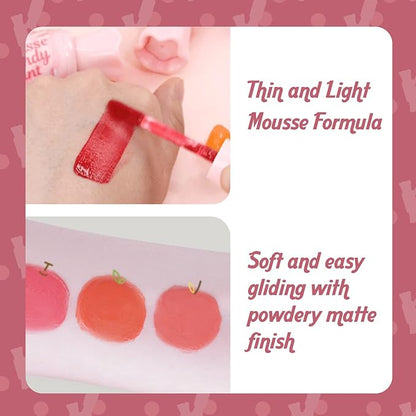 THESAEM Saemmul Mousse Candy Tint #6 Chaitea Mousse - High Pigment Matte Finish Long Lasting Lip Stain with Honey Extracts to Hydrate Lips - Weightless & Smudge-Proof, 0.3 fl.oz.