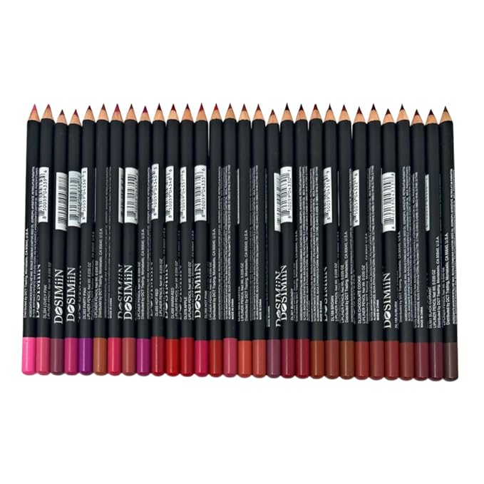 30 pcs Lip Liner Pencil Set, High Pigmented Lip Makeup, Long-wearing, Deep and Rich in Color, Enhance Lip Volume, 6.25 inches Long Wooden Pencil