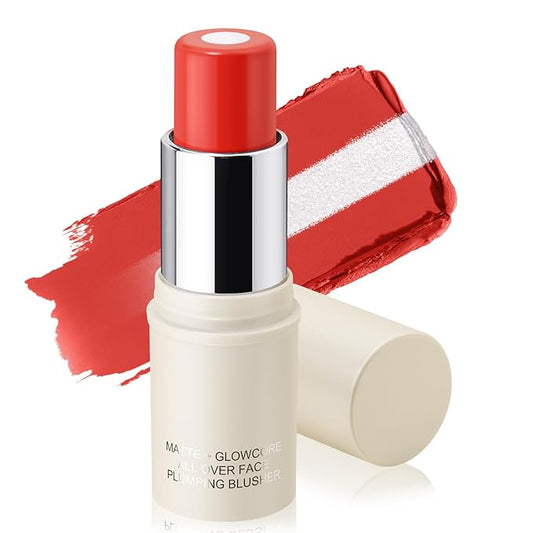 Boobeen Cream Blush Stick for Cheek and Lips, Soft and Blendable Natural Flush, Long-Lasting Dewy Blusher Makeup, Multi-Use Blush, Buildable Glow for Face