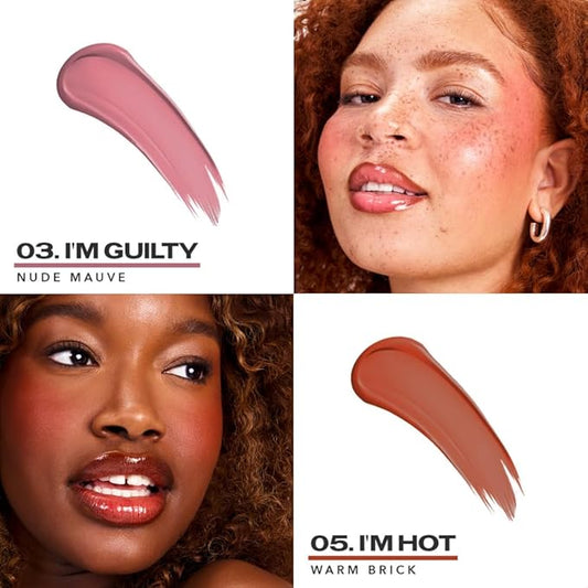 Sacheu Cheek STAY-N Liquid Blush for Cheeks — High Pigment, Buildable, Lightweight Cream Blush Infused With Squalane, for Dewy Radiant Flushed Cheeks — Long-lasting & Cruelty Free, Pretty in Pink Duo