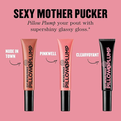Soap & Glory SMP XXL Pillow Plump Lip Gloss - Hydrating, Plumping Lip Gloss for Full, Volumized Lips - Lip Plumper with a Chocolate Orange Scent & Vegan Formula - Nude In Town (10ml)