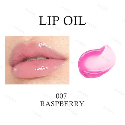 KYDA Hydrating Lip Glow Oil, Moisturizing Lip Oil, Glossy Transparent Plumping Lip Gloss, Tinted Lip Oil for Lip Care and Dry Lips-Raspberry