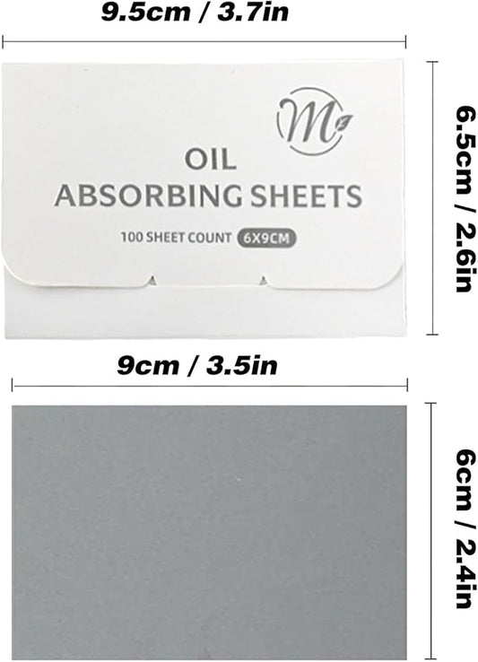 Natural Face Oil Blotting Paper -Bamboo Charcoal 600 Counts, Easy Dispensing Oil Absorbing Sheets, Premium Handy Facial Blotting Papers - Face Skin Care or Beauty Make Up Must Have (White-Bamboo)