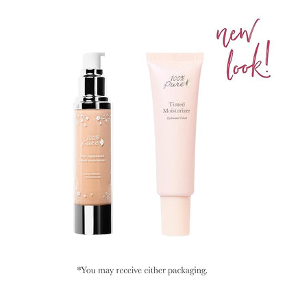 100% PURE Tinted Moisturizer Anti-Aging Face Makeup - Fruit Pigmented Alpine Rose Light to Medium Coverage & Dewy Glow - Lightweight Foundation Fair Skin w/Pink Undertone - Vegan - 1.7 Fl Oz