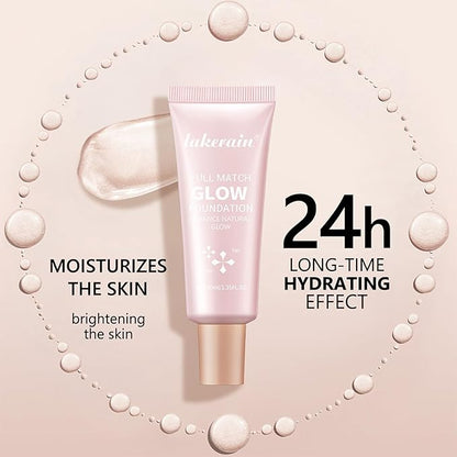Natural Glow Illuminator Glotion, Hydrating Makeup Highlighter for Face & Body, Liquid Highlighter to Glow, Sheer to Light Buildable Coverage Long Lasting Vegan & Cruelty-Free, Fair