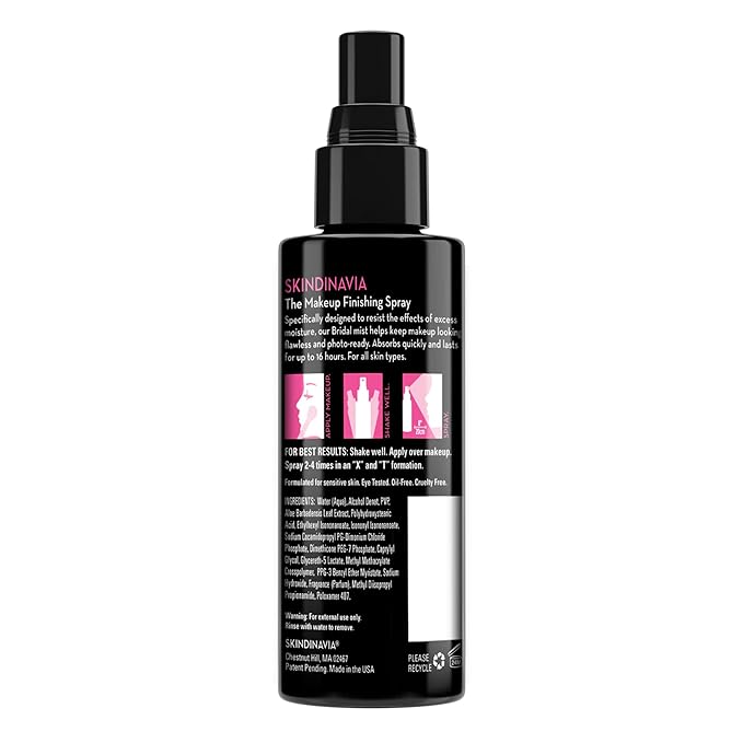 Skindinavia Makeup Primer + Makeup Finishing Spray Bridal | Hydrating Spray, Pore Minimizing Primer Mist | Long Lasting, Sweat Resistant & Waterproof Fine Mist Matte Setting Spray, (2 x 4 Fl. Oz.)
