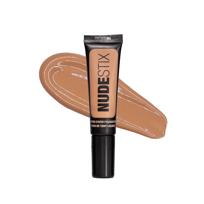 Nudestix Tinted Cover Liquid Foundation, Buildable Coverage for Even Skin Tone, Flawless Natural Lightweight Makeup Finish, 0.84 fl oz (25 ml) (Nude 7)