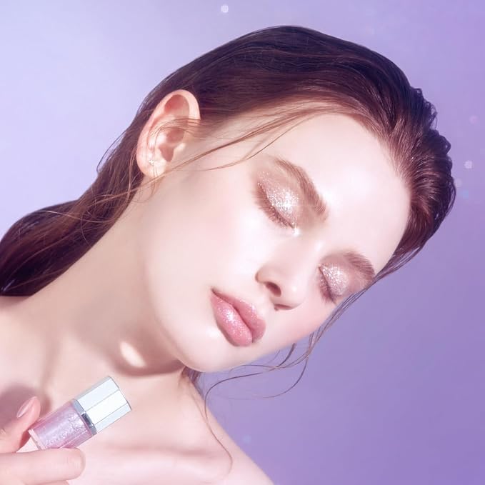 DEARDAHLIA Dear Dahlia Paradise Sparkle Lip Glaze – High-Shine Vegan Lip Gloss for Juicy, Glassy Lips with Glitter or Shimmer Finish, Lip Plumper, Cooling Plumping Formula, 0.19 fl oz - LOVE STONE