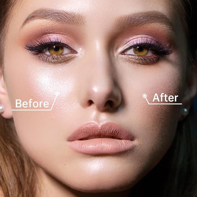 CATKIN Loose Setting Powder - Translucent Shimmer Finishing Powder, 3 Colors Even Skin Tone, Oil Control Makeup Pore Minimizing Powder with Velour Puff (0.42oz, C03 Shimmer for Dry Skin)