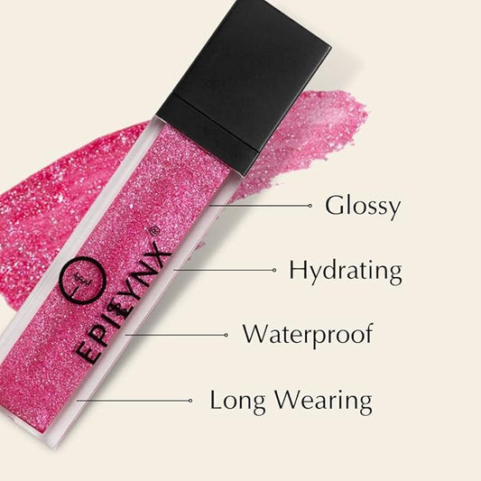 Vegan Glitter & Matte Liquid Lip Gloss - Moisturizing Formula for Hydration & Long Lasting Wear - Cruelty Free, Paraben Free, Gluten Free - Sweet Tooth Fuchsia Pink by Dr. Liia