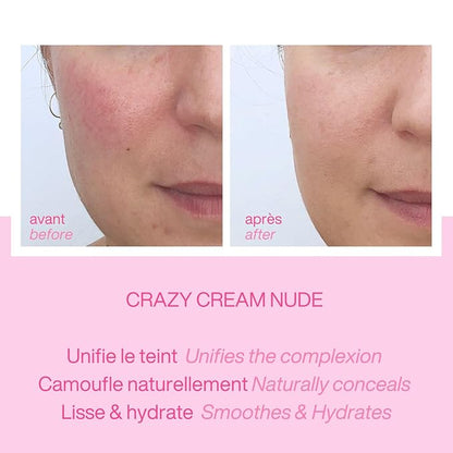 Crazy Cream Nude - Self-Tanning Cream for Natural Glow - Hydrates & Smooths Skin - Anti-Aging Formula for Firmness - Sunless Tan for All Skin Types - Paris Beauty Made