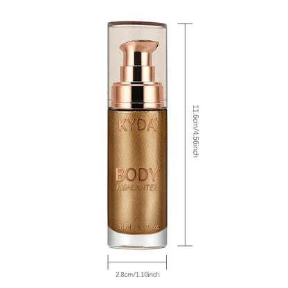KYDA Body Luminizer, Waterproof Moisturizing and Glow For Face & Body, Radiance All In One Makeup, Face Body Glow Illuminator, Body Highlighter, 1 Fl.Oz, Glistening Bronzer