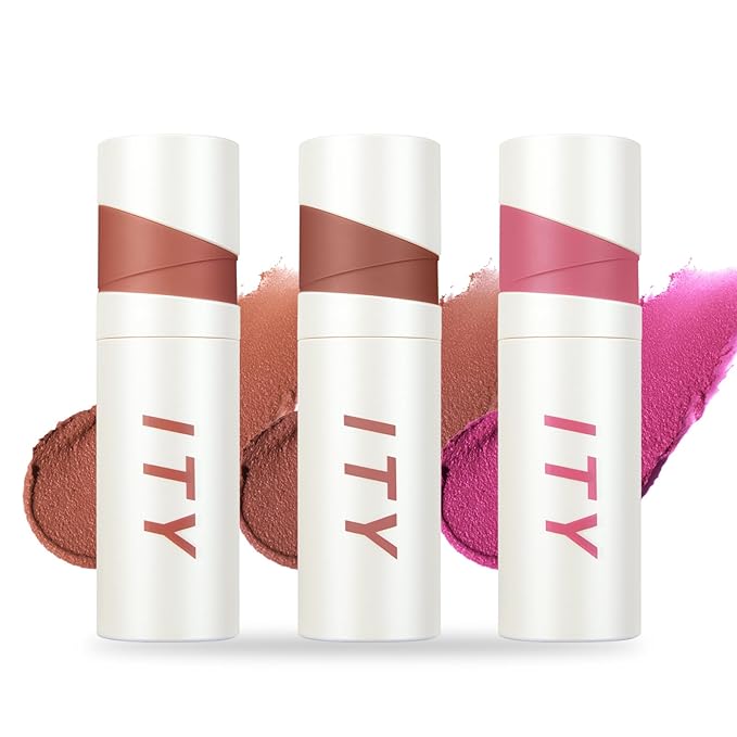 ITY Velvet Matte Finish Lip Stain-Mousse Textured Lip Clay, Conceals Lip Lines, Rich Pigment Lip Tint Lipsticks,3 Pack, 0.14 oz (4g) in Petal, Berrylicious, Orchid