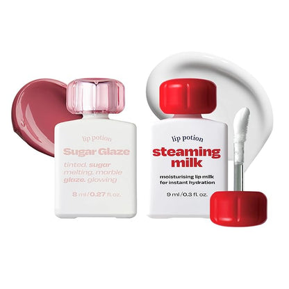 Lip Potion Sugar Glaze No.5 Mauve Ball + Steaming Milk | Gloss Tint & Primer Set