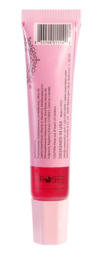 ROSÉE & CO Rosee Lip Gloss Vegan & Cruelty Free Treatment, Professional Make up, Long Lasting Glossy with Shea Butter, Moisturize, Protect & Smooth, High Shine, Non-Sticky (k. Raspberry, 0.5 Fl Oz)