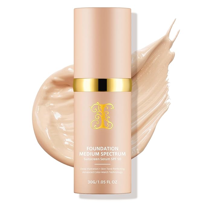 Foundation 4 in 1 - Color Changing Foundation, SPF 50+, Longwearing & Waterproof, Color Changing Hydrating Concealer, Natural Finish