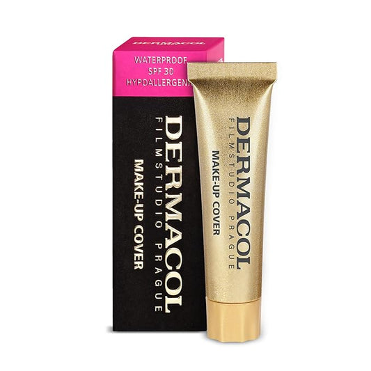 Dermacol Mini Full Coverage Foundation 13g, Liquid Matte Makeup with SPF 30, Waterproof Foundation for Oily Skin, Acne, & Under Eye Bags, Long-Lasting Makeup Products Shade - 210
