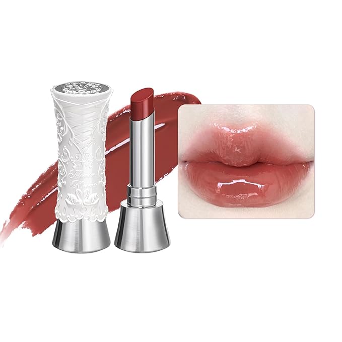 Flower Knows Swan Ballet Shine Lipstick,Hydrating Solid Lip Gloss,Moisturizing Red Tinted Lip Balm-Long Lasting Lip Gloss in Balm for Girls&Women,Vegan & Cruelty-Free(B08 Dancing Shoes)