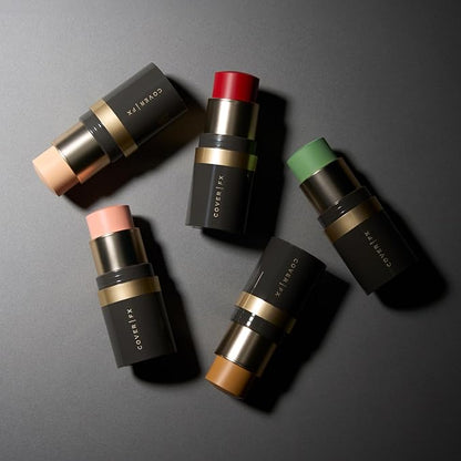 COVER FX Correct Stick Color Correcting Duo, Matcha + Peachy - Redness Correcting Green Concealer - Brightening Darkness Neutralizer