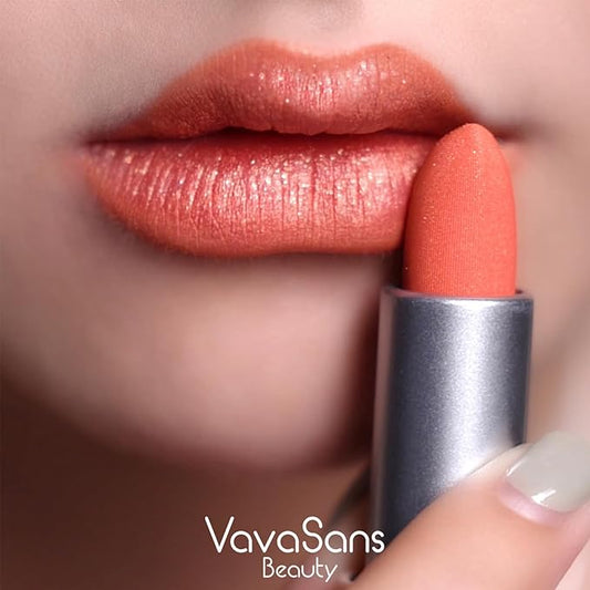 Vegan Glitter Lipstick Coral Bouquet Shimmer Metallic Sparkling Pink Peach Shade Long Lasting Waterproof Non-Sticky Formula Diamond Shiny Highly Pigmented Lip Stick for Women