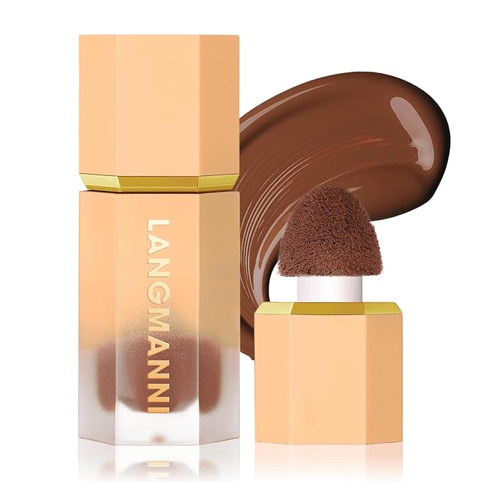 Liquid Contour Stick Makeup - Cream Face Contour Wand with Cushion Applicator, Natural Matte Long Lasting Creamy Bronzer Contour, Lightweight Silky Blendable for Contouring Makeup (#03 DARK)