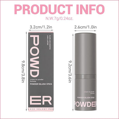 Erinde Blush Stick for Cheeks, Cream to Powder Blush Stick, Matte Blendable Buildable Color, Built-In Silicone Blush Brush, Cream Blush Stick for Cheek, Eyes & Lips, Vegan & Cruelty Free, 02