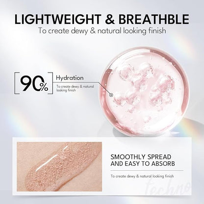 Primer, 2 in 1 All Day Hydration And Color Corrector Primer for Face Dry Skin Before Makeup, Lightweight, Tackle Dryness and Flaking with Dewy Look, Pink - Ultimate Light Up