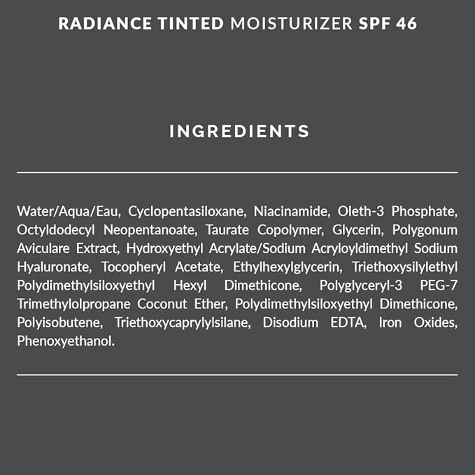 Radiance Tinted Moisturizer SPF 46 - Oil-Free Tinted Moisturizer that Adapts to Your Skin Color to Enhance Skin Tone with Long-Lasting Hydration