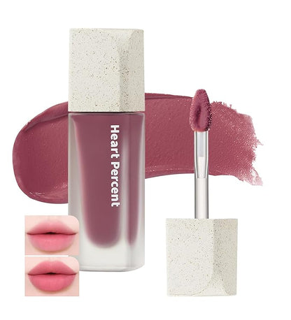Heart Percent Dote On Mood Blurry Fog Tint, Velvety Matte Soft & Fuzzy Creamy Lightweight Vegan Lip Stains with Personal Color Analysis, #04. Bare Mauve