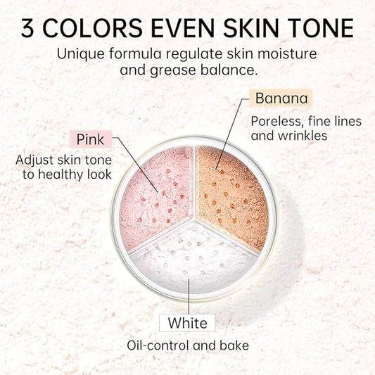 CATKIN Loose Setting Powder - Translucent Matte Finishing Powder, 3 Colors Even Skin Tone, Oil Control Makeup Pore Minimizing Powder with Velour Puff (0.42oz, C02 Matte for Oily Skin)