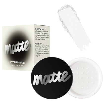 Face Loose Setting Powder, Translucent Long-lasting Waterproof Concealer Powder Light Breathable Oil-controlling, Smooth Matte Finish for Daily Face Makeup (01# White, 0.21 oz)