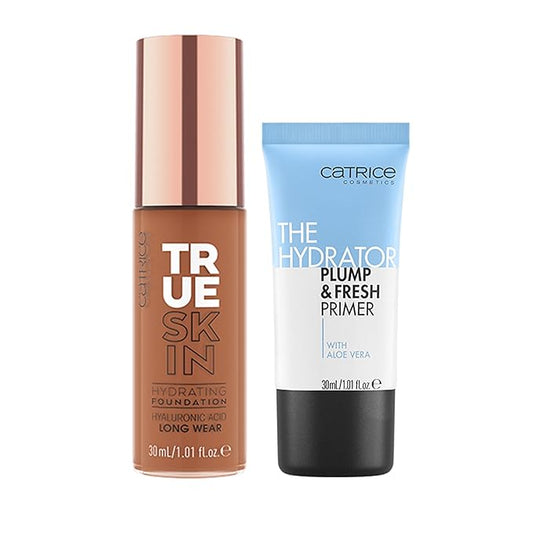 Catrice | True Skin Foundation 90 & The Hydrator Plump & Fresh Primer Bundle | Full Coverage Makeup | Vegan & Cruelty Free