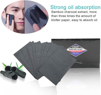 Oil Control Paper, 80Pcs/pack Men Blotter Face Oil Control Absorbing Paper Blotting Tissues, Oil Blotting Paper Sheets, Oil Absorbing Facial Sheets, Portable Blotting Papers for Face and Nose