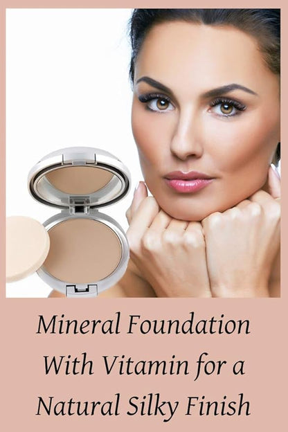 Natural Mineral Makeup Foundation- A Healthy Full Coverage Vegan Pressed Powder. Made in USA (Bare Beige)