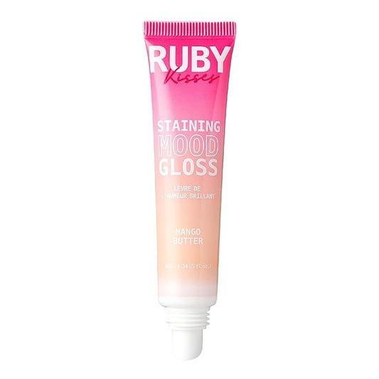 Ruby Kisses pH Lip Gloss, Pink Tinted Lip Balm Stain, Mood Color Changing Lipstick with Mango Butter for Long-Lasting Hydration, Lightweight Non-Sticky Shine, Fuller & Smoother Lips