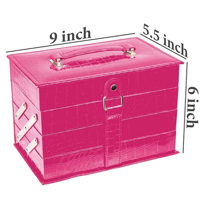 SHANY All In One Makeup Kit - Eyeshadow, Blush, Face Powder, Lipstick, Eye Liner, Makeup Pencils & Mirror - Reusable Storage Box - Pink