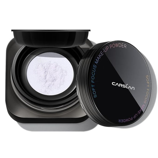 Soft Focus Loose Setting Powder, Waterproof, Matte, Oil Control, Shine Free, Talc-Free Face Powder Makeup, 24H Longwear Finishing Powder, 01 Blue Purple