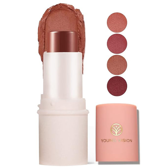 YOUNG VISION Cream Blush for Lips and Cheeks, Moisturize, Nature Look and Long wear Putty Blush, 8054-03