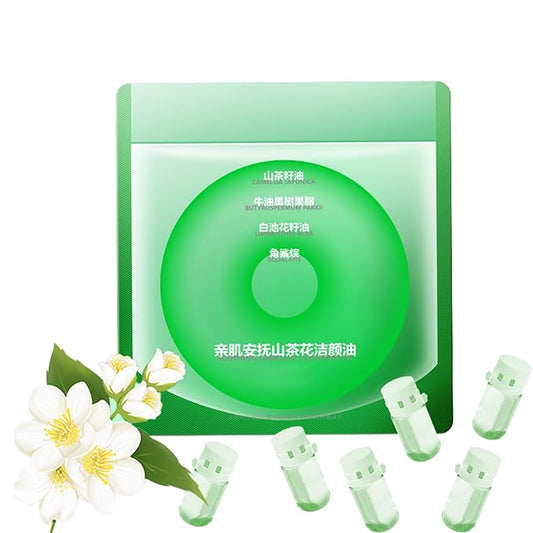 20Pcs Cleansing Oil Mini,Portable Natural Makeup Remover Oil,Nourishing and Gentle for All Skin Types,Camellia,2 ml/0.07 fl.oz