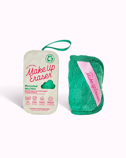 The Original MakeUp Eraser 100% Recycled Mini PRO, Erase All Makeup With Just Water, Including Waterproof Mascara, Eyeliner, Foundation, Lipstick, Sunscreen and More! (Green)