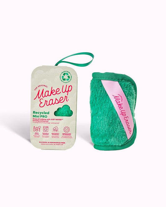 The Original MakeUp Eraser 100% Recycled Mini PRO, Erase All Makeup With Just Water, Including Waterproof Mascara, Eyeliner, Foundation, Lipstick, Sunscreen and More! (Green)