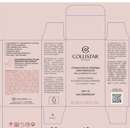 Collistar Even Finish Foundation Plus Primer 24h Perfect Skin Spf15 04 Cookie 35ml