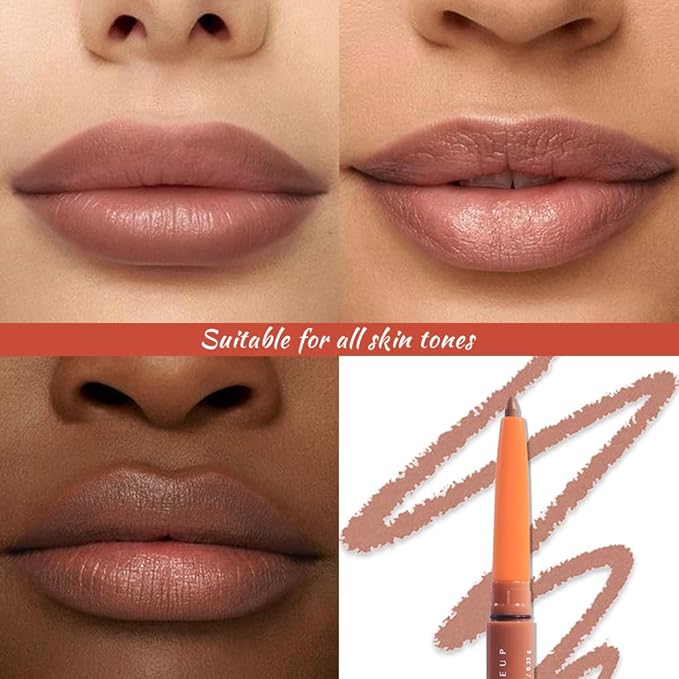 Retractable Matte Lip Liner Pencil, Taupe Plump Lip Liners Long-Lasting Creamy Formula for Shaping & Sculpting lip filler pen, Subtle Touch Velvet Pigmented Crayon Lip Liner 05#