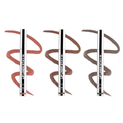 Sacheu Lip Liner Stay-N Peel Off Lip Stain — Long Lasting Matte Lip Tattoo Transfer Proof Lipstain Infused with Hyaluronic Acid & Vitamin E for All Skin Types — Vegan & Cruelty-Free, Deep Bundle