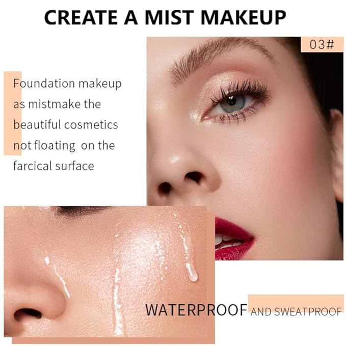 Foundation Full Coverage Liquid Foundation Cream - Lightweight Concealer - Suitable for All Skin Types (whipped cream 01)