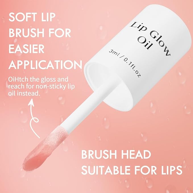 Hydrating Lip Glow Oil, No-Sticky Gloss Lip Balm Lip Care, Fruit Flavoured Lip Oil For Dry Lip's Moisturizing Hydrating And Nourishing (CHERRY)