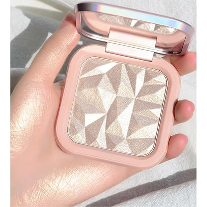 Mysense Face Highlighter Makeup Palette with Mirror & Brush, Highlighting Shimmer Powder Face Illuminator Makeup, Natural Glow Finish, Iluminadores De Maquillaje - Sun Glow