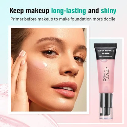 Power Face Primer, Hydrating Face Primer, Moisturizes Primes, Primer Face Makeup, Makeup Primer, Face Primer, Hydrating Primer, Perfect Gel-Based, Hydrating Face Primer (2PCS Pink, Large)